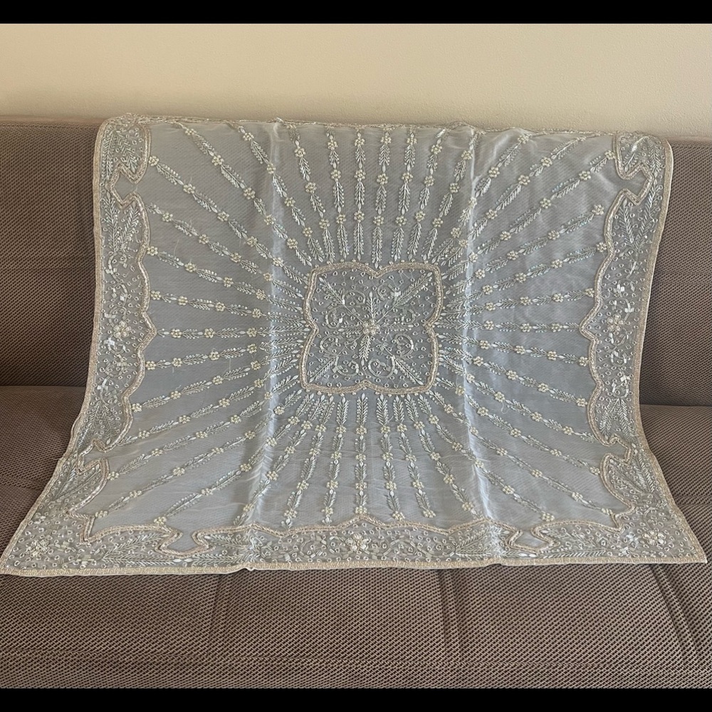 Table cover, beaded